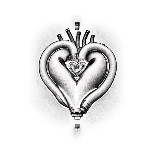 heart beat tattoo design idea