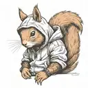 Squirrel with hoodie tattoo design idea