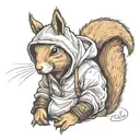 Squirrel with hoodie tattoo design idea