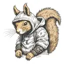 Squirrel with hoodie tattoo design idea