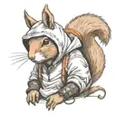 Squirrel with hoodie tattoo design idea