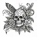 barbwire -foliage -feathers -skull -snakes-feminine tattoo tattoo design idea