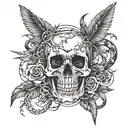 barbwire -foliage -feathers -skull -snakes-feminine tattoo tattoo design idea