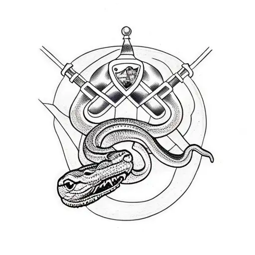 trust no one snake tattoo design idea