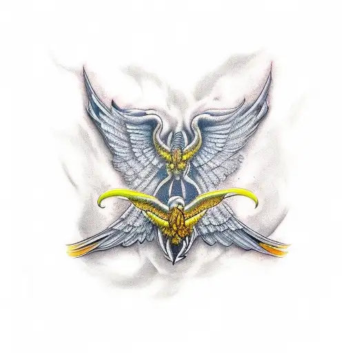 bicep wings tattoo design idea