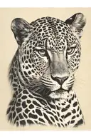 wise leopard in the shadow of the wind tattoo design idea