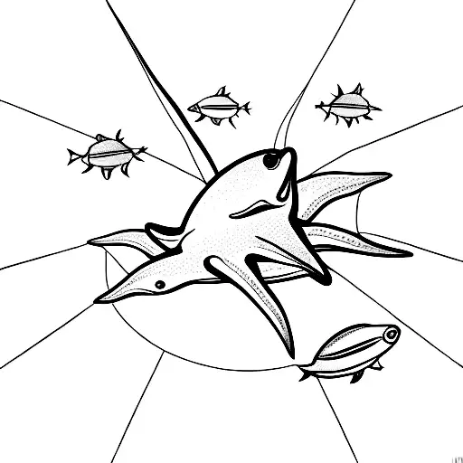 3 black small stingrays swiming upwards your leg tattoo design idea