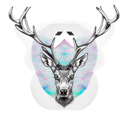 stag portret minimalist celtic tattoo design idea