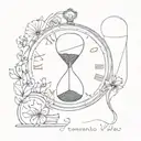 Incorporate a clock or hourglass to symbolize the concept of 'memento vivere' (remember to live) tattoo design idea