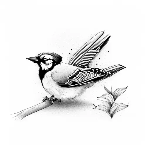 blue jay bird with other art  tattoo design idea