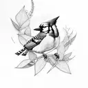blue jay bird with other art  tattoo design idea
