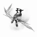 blue jay bird with other art  tattoo design idea