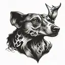 bark wishbone tattoo design idea