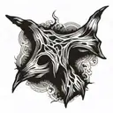 bark wishbone tattoo design idea