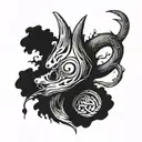 bark wishbone tattoo design idea