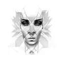 barcode in eyes tattoo design idea