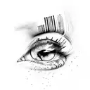 barcode in eyes tattoo design idea
