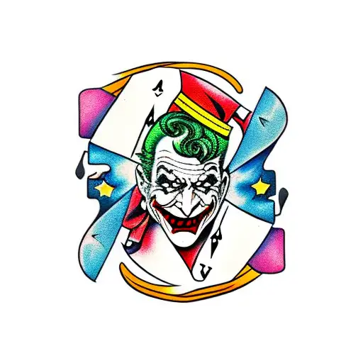 Joker card tattoo design idea