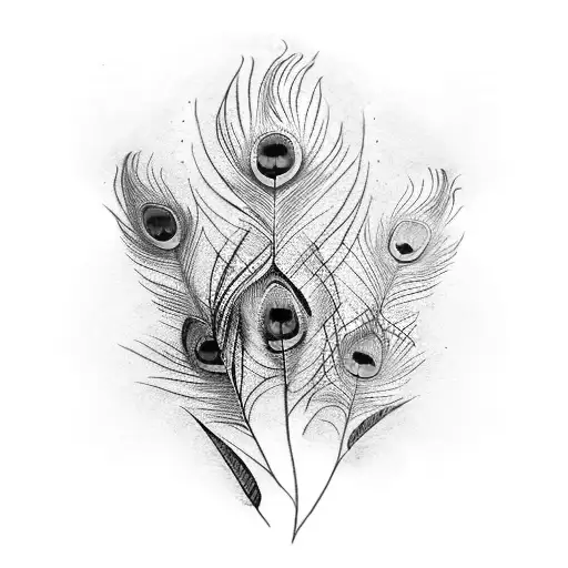 Omkar with peacock feather tattoo design idea