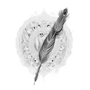 Omkar with peacock feather tattoo design idea