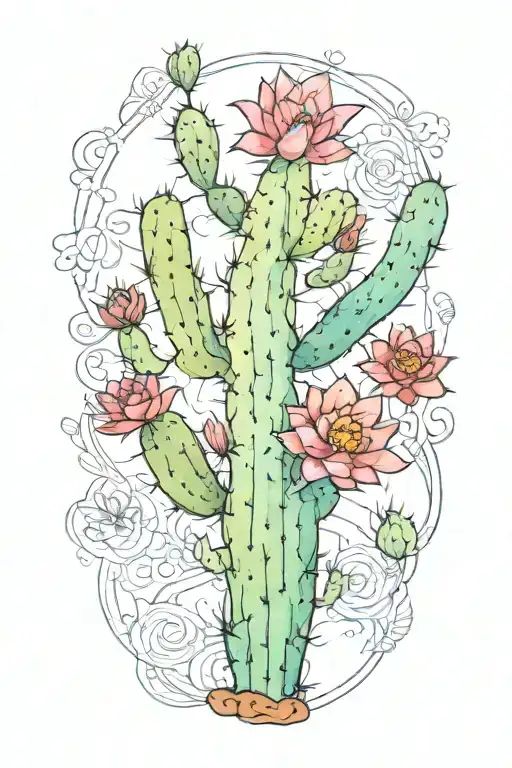 Arizona State outline with cactus tattoo design idea