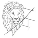 A lion's head connected with a cross, illustrating the "Lion of God", which is the meaning of the name Ariel tattoo design idea