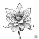 daisy, daffodil, lily of the valley, water lily, morning glory, cosmos - bouquet tattoo design idea