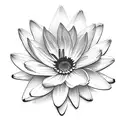 daisy, daffodil, lily of the valley, water lily, morning glory, cosmos - bouquet tattoo design idea