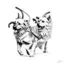 Hermes and Cerberus tattoo design idea
