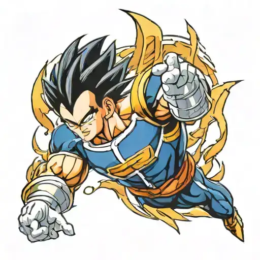 vegeta dragon ball transforming tattoo design idea