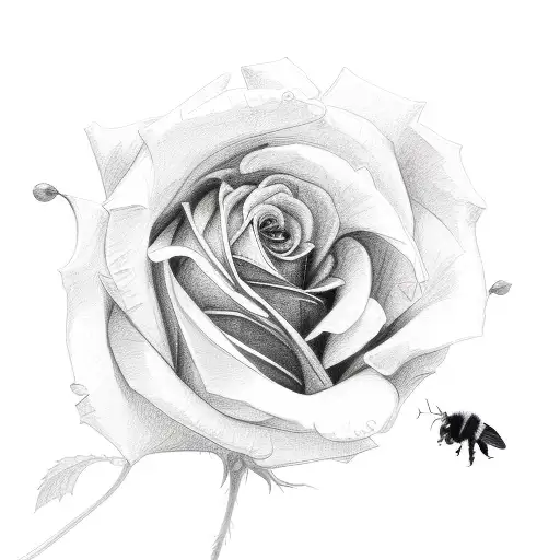 Rose,poppy, lavender, a bumblebee  tattoo design idea