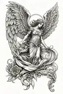 protector angel tattoo design idea
