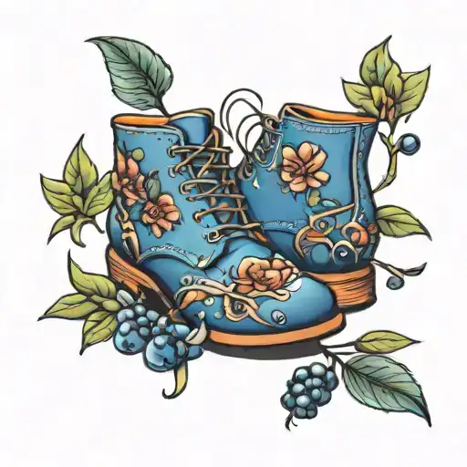 blueberry shoes tattoo design idea