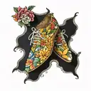 mango shoes tattoo design idea