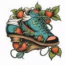 strawberry shoes tattoo design idea