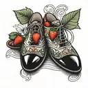 strawberry shoes tattoo design idea