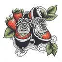strawberry shoes tattoo design idea