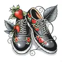 strawberry shoes tattoo design idea