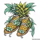 pineapple shoes tattoo design idea
