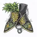 pineapple shoes tattoo design idea