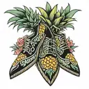 pineapple shoes tattoo design idea
