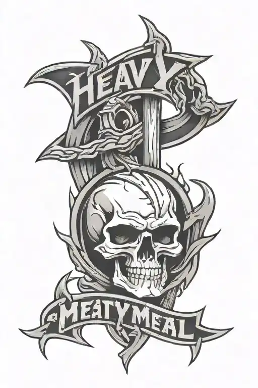 Heavy metal band logo tattoo design idea