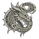 viking dragon symbol tattoo design idea