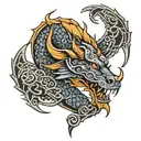 viking dragon symbol tattoo design idea