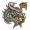 viking dragon symbol tattoo design idea