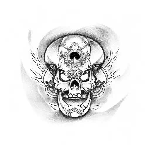 anime skull tattoo design idea