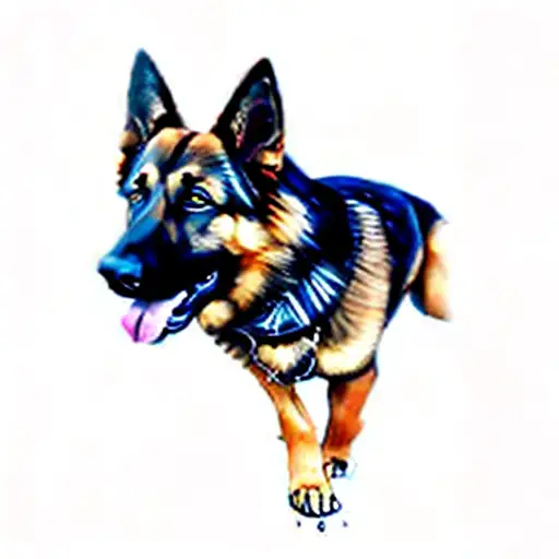 a german shepherd dog tattoo design idea