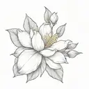magnolia flower with a bell  tattoo design idea