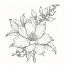 magnolia flower with a bell  tattoo design idea