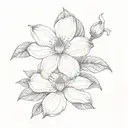 magnolia flower with a bell  tattoo design idea